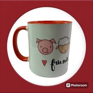 3/$20 Orca Coatings Friends Not Food Animals White Orange Ceramic Coffee Mug